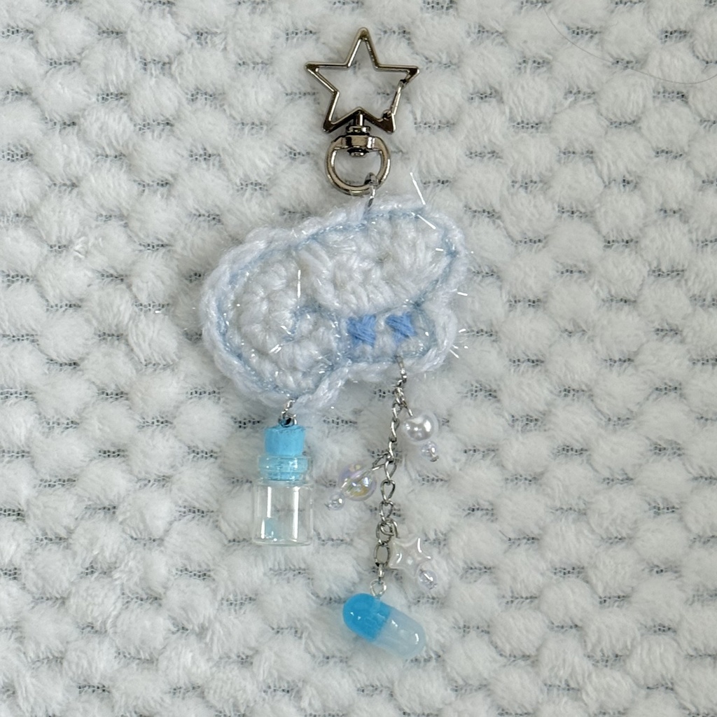 🫙やみかわ🩵 あみあげ天使の羽キーホルダー✨