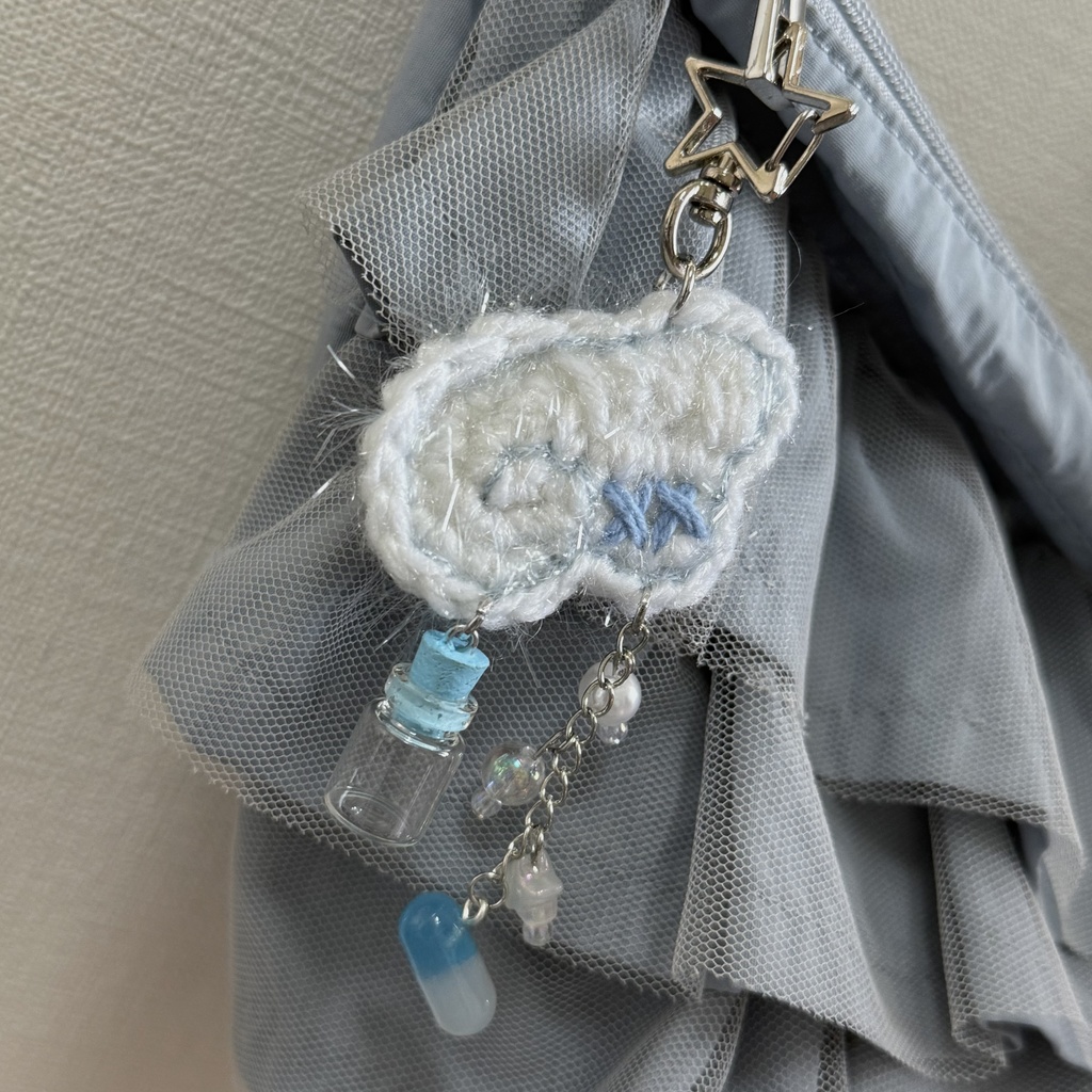 🫙やみかわ🩵 あみあげ天使の羽キーホルダー✨