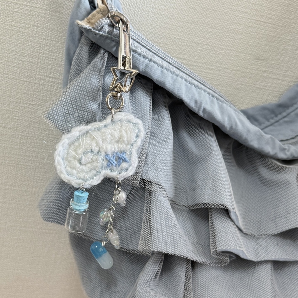 🫙やみかわ🩵 あみあげ天使の羽キーホルダー✨