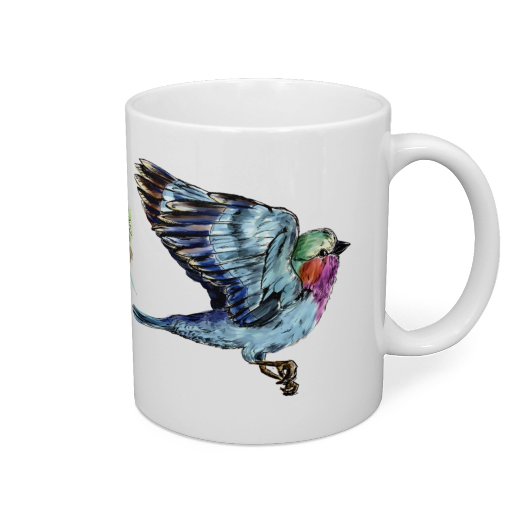 マグカップ　ライラックニシブッポウソウ