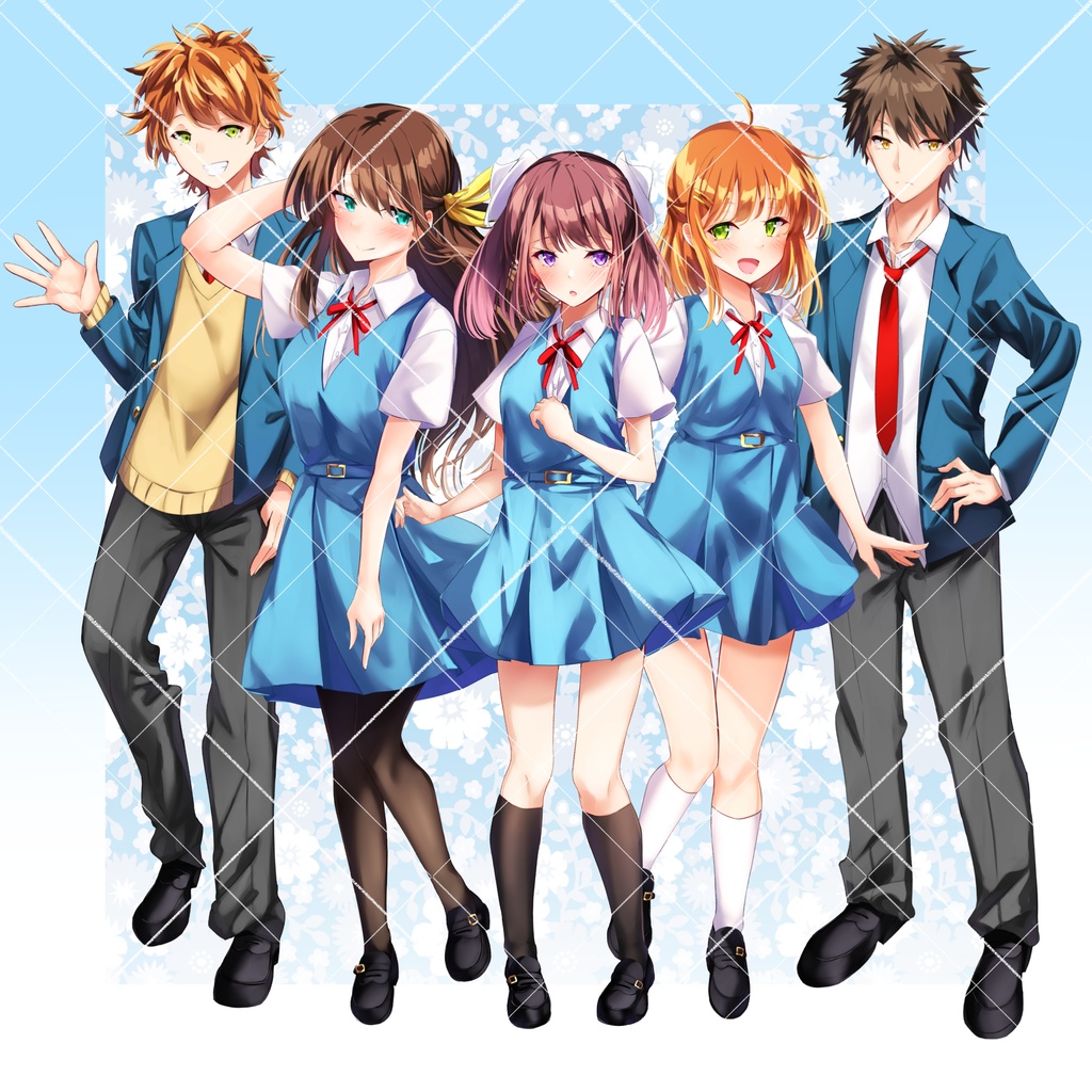 学園セット【全身立ち絵素材】03