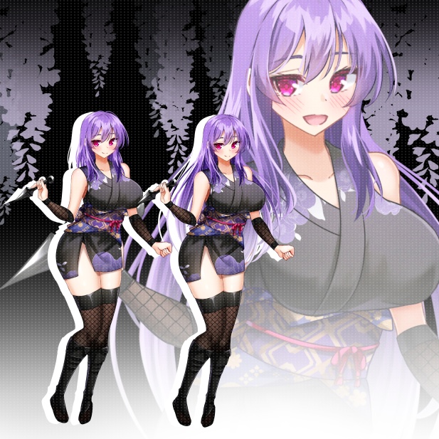 忍者娘 表情30種 立ち絵08
