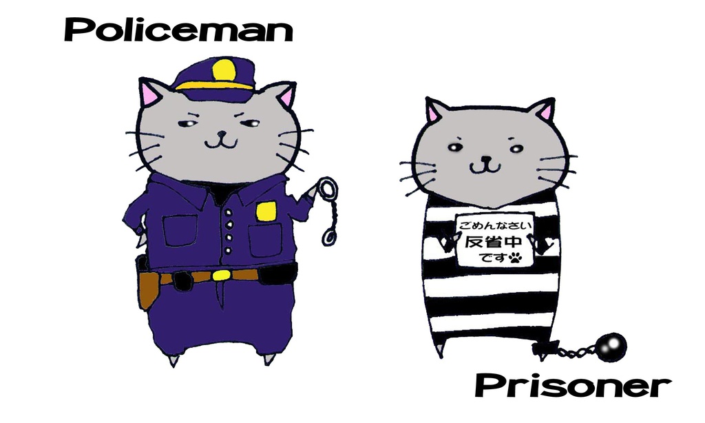 警官と囚人のランチトートバッグ