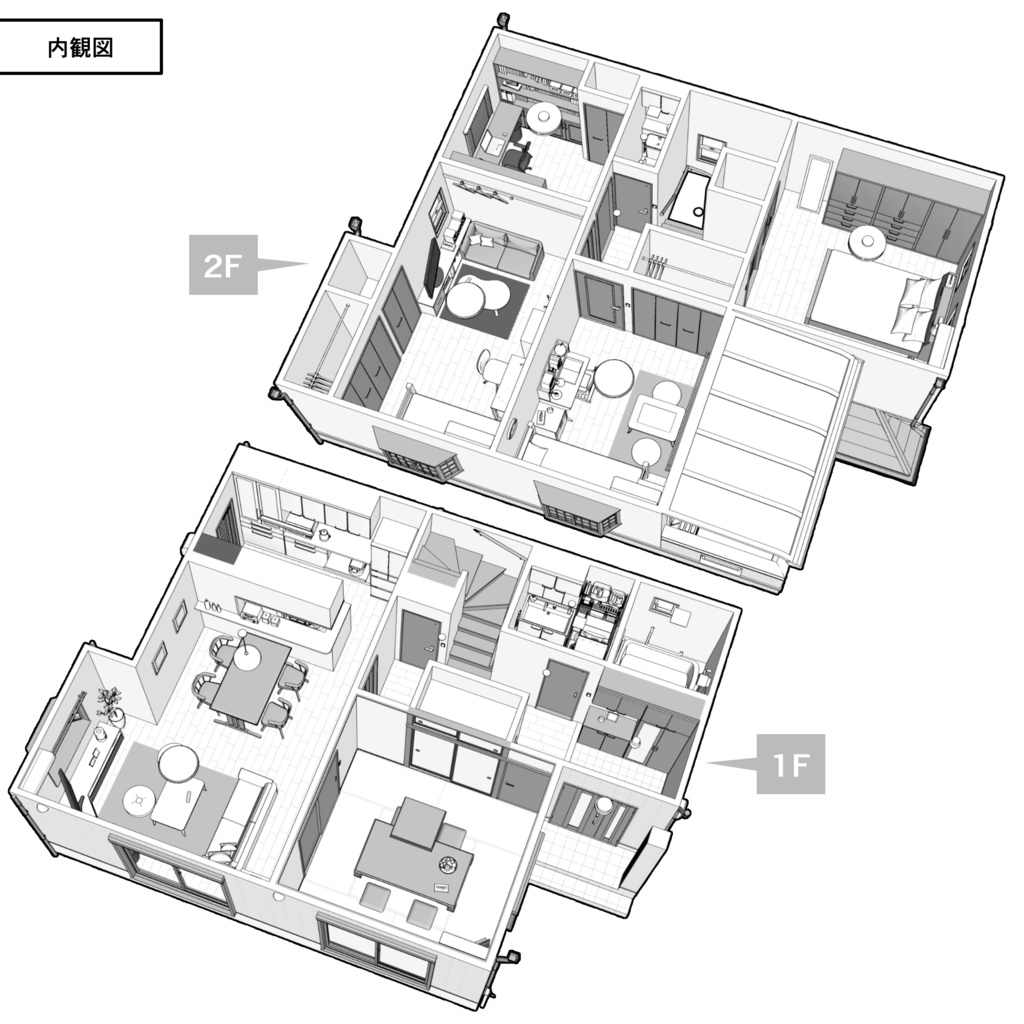 一戸建て 5LDK【クリスタ用素材】