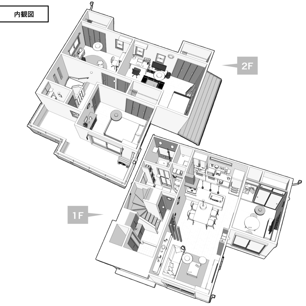 一戸建て 4LDK【クリスタ用素材】