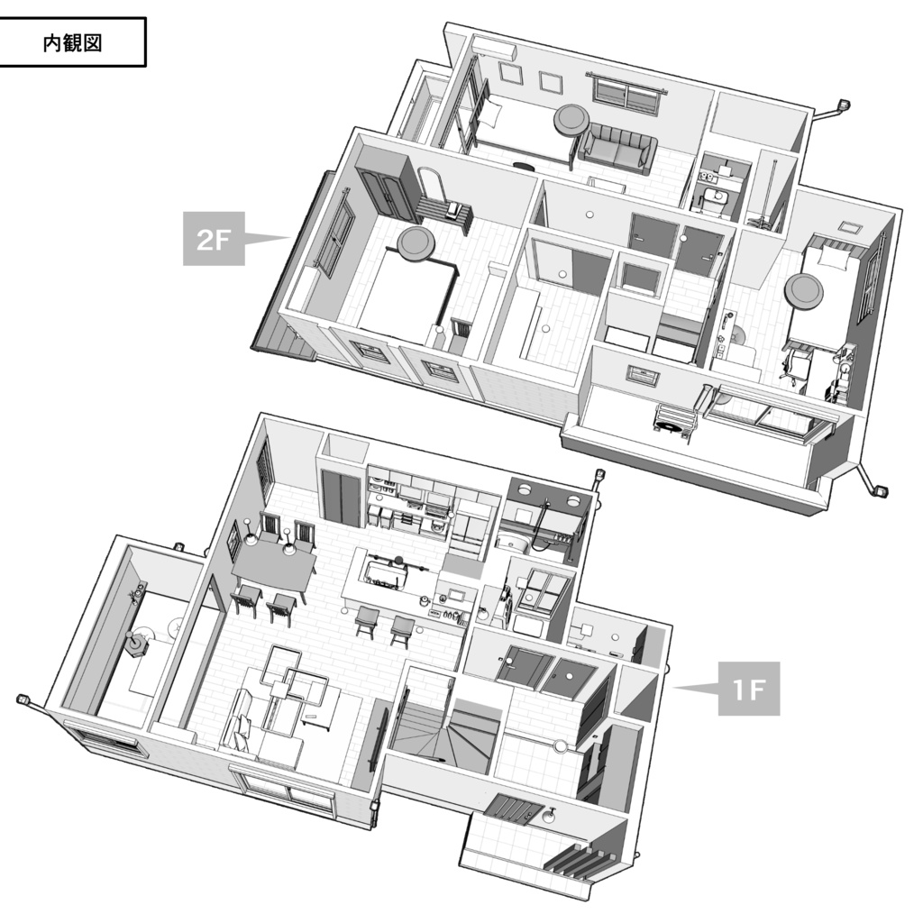 一戸建て 4LDK+S【クリスタ用素材】
