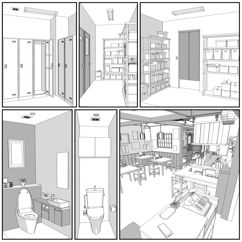 大衆居酒屋【クリスタ用素材】