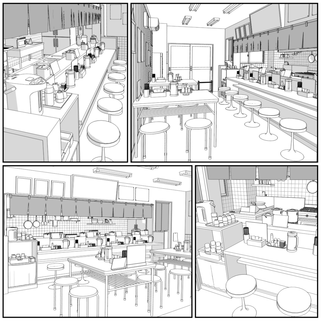 中華ラーメン屋【クリスタ用素材】