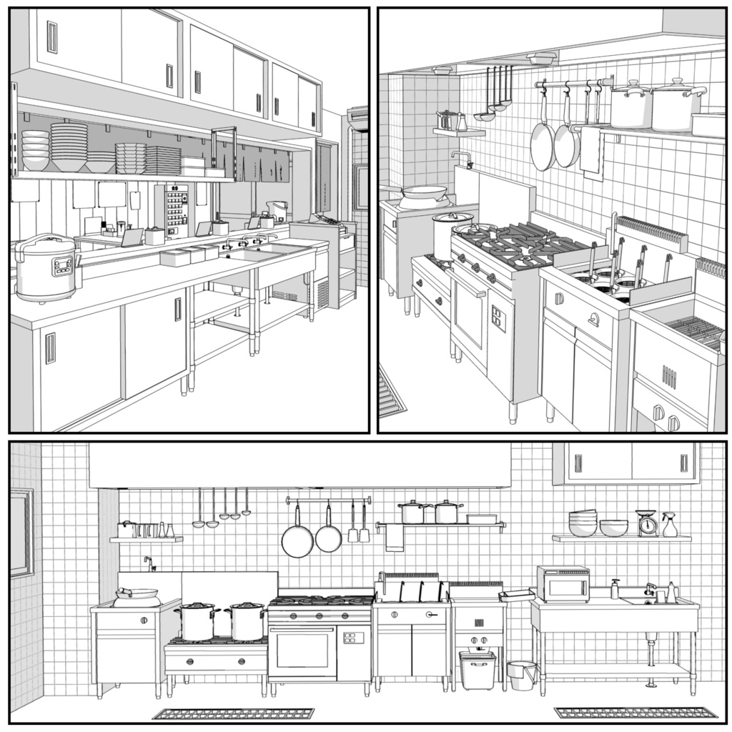 中華ラーメン屋【クリスタ用素材】