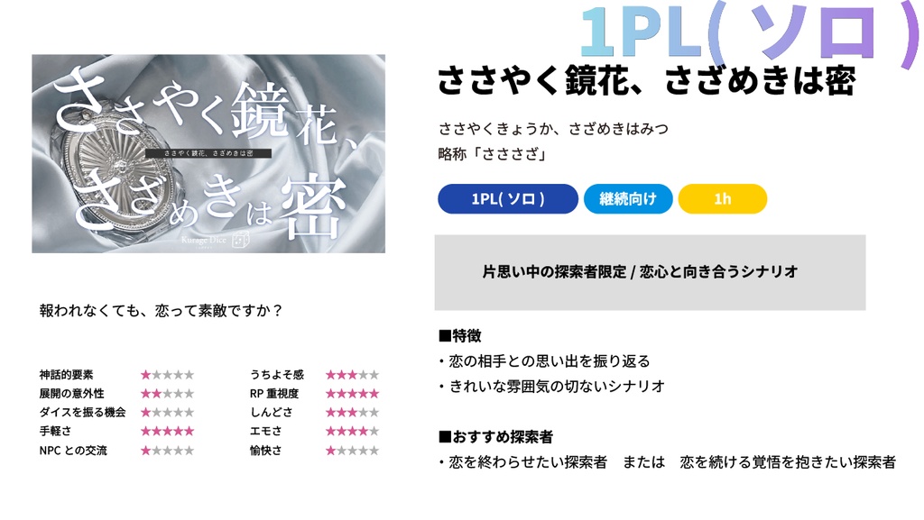 くらげダイス シナリオカタログ