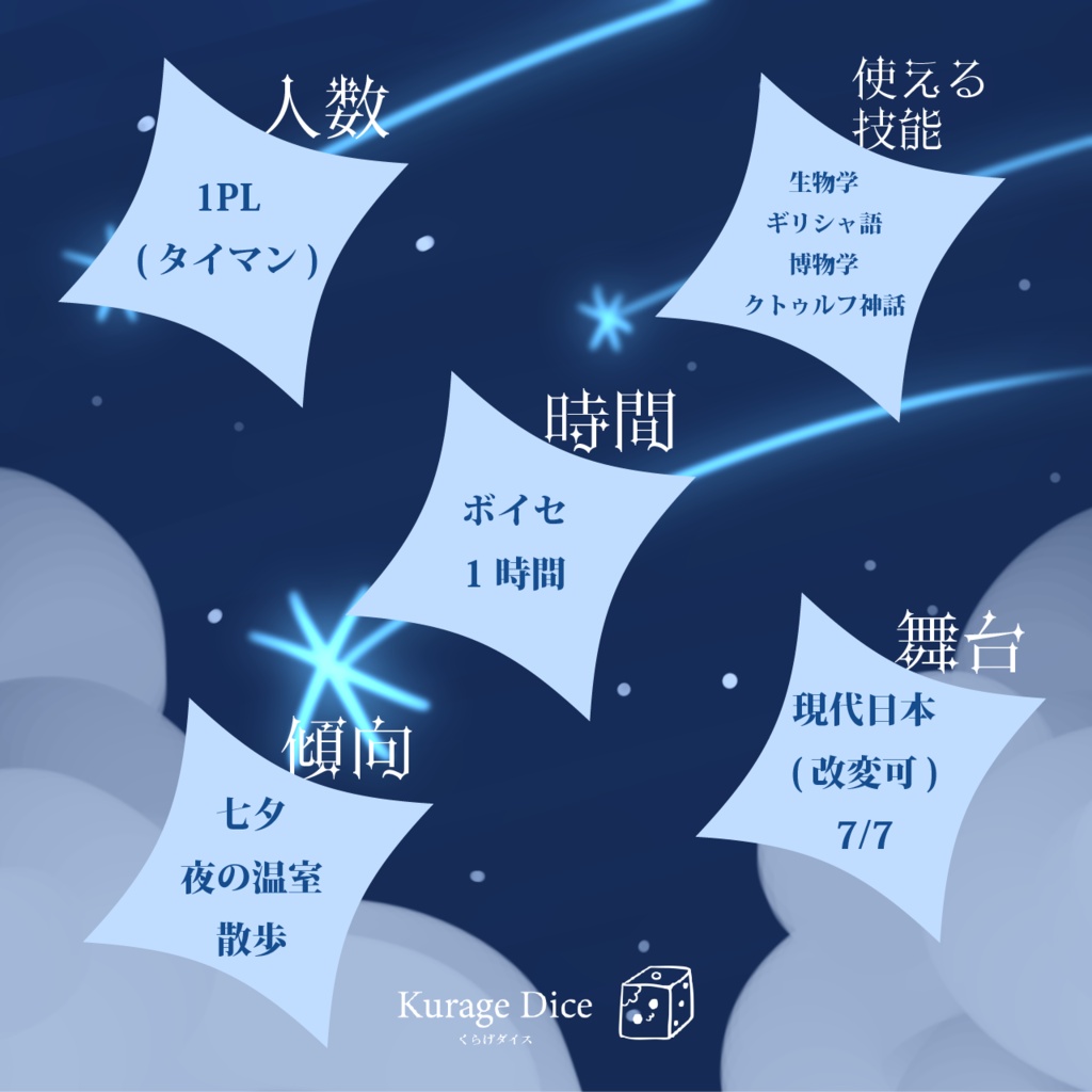 【タイマン|CoCシナリオ】星降る庭で、君とあるこう SPLL:E187627