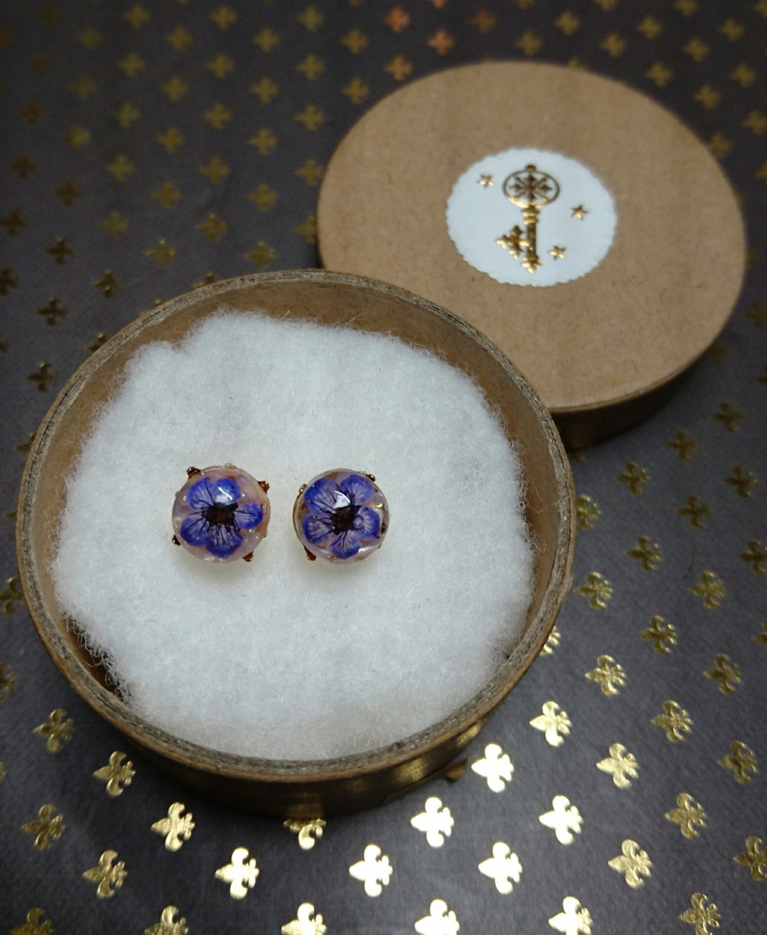 魔法少女まどか☆マギカ まどほむモチーフ 花ピアス