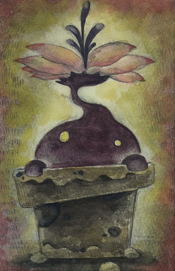 【原画】花開く ハガキサイズ