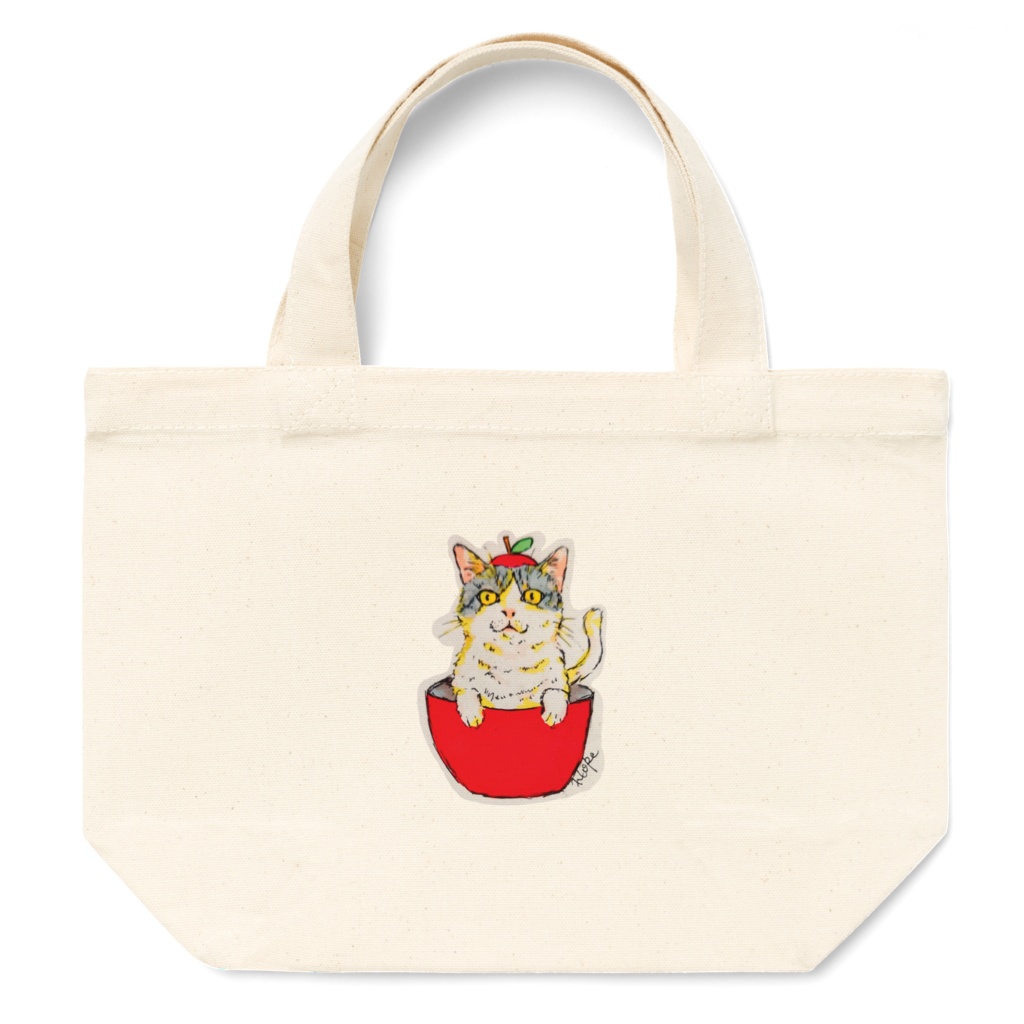 猫とりんご トートバッグ