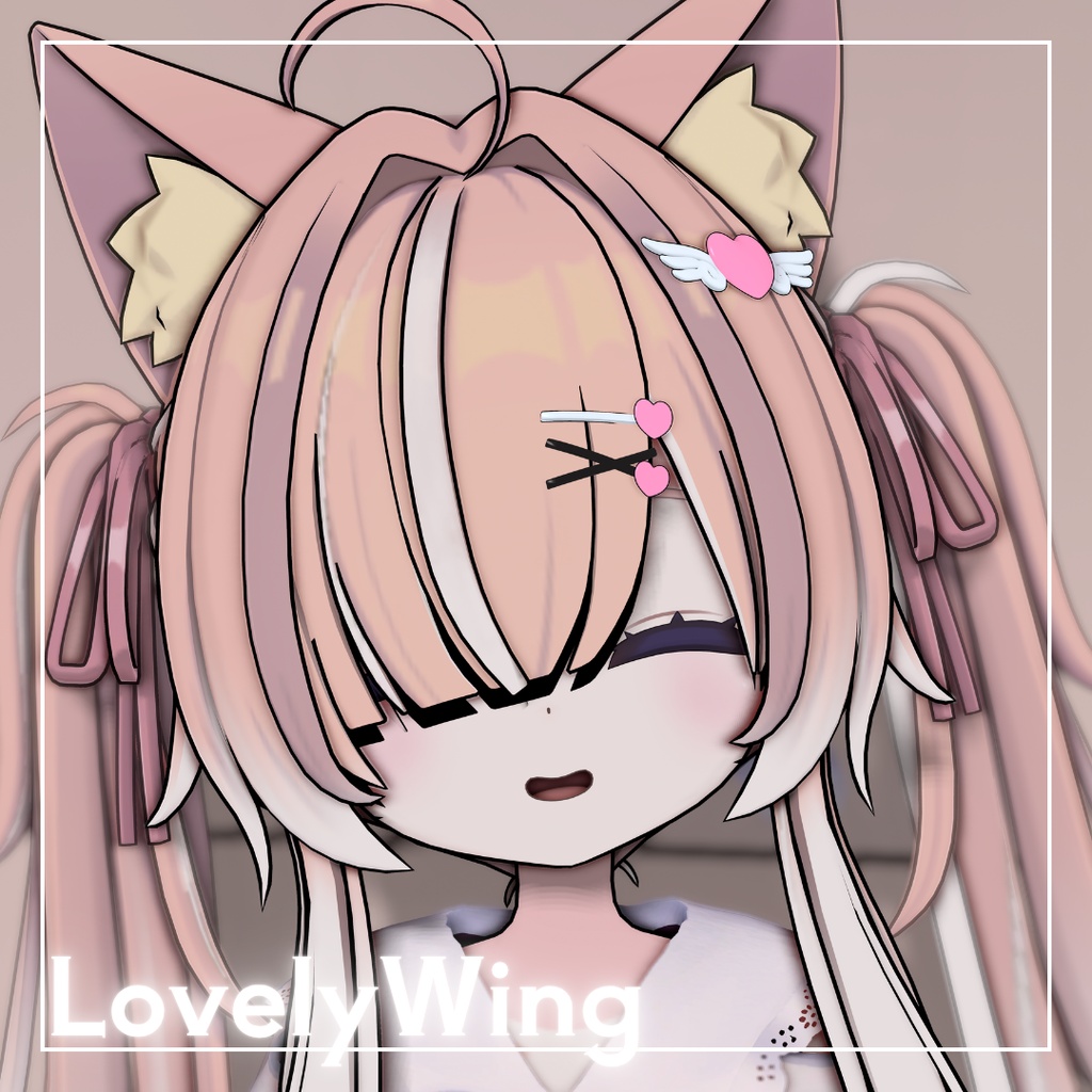 【VRC想定】LovelyWingHairpin / ラブリーウィングヘアピン【MA対応】