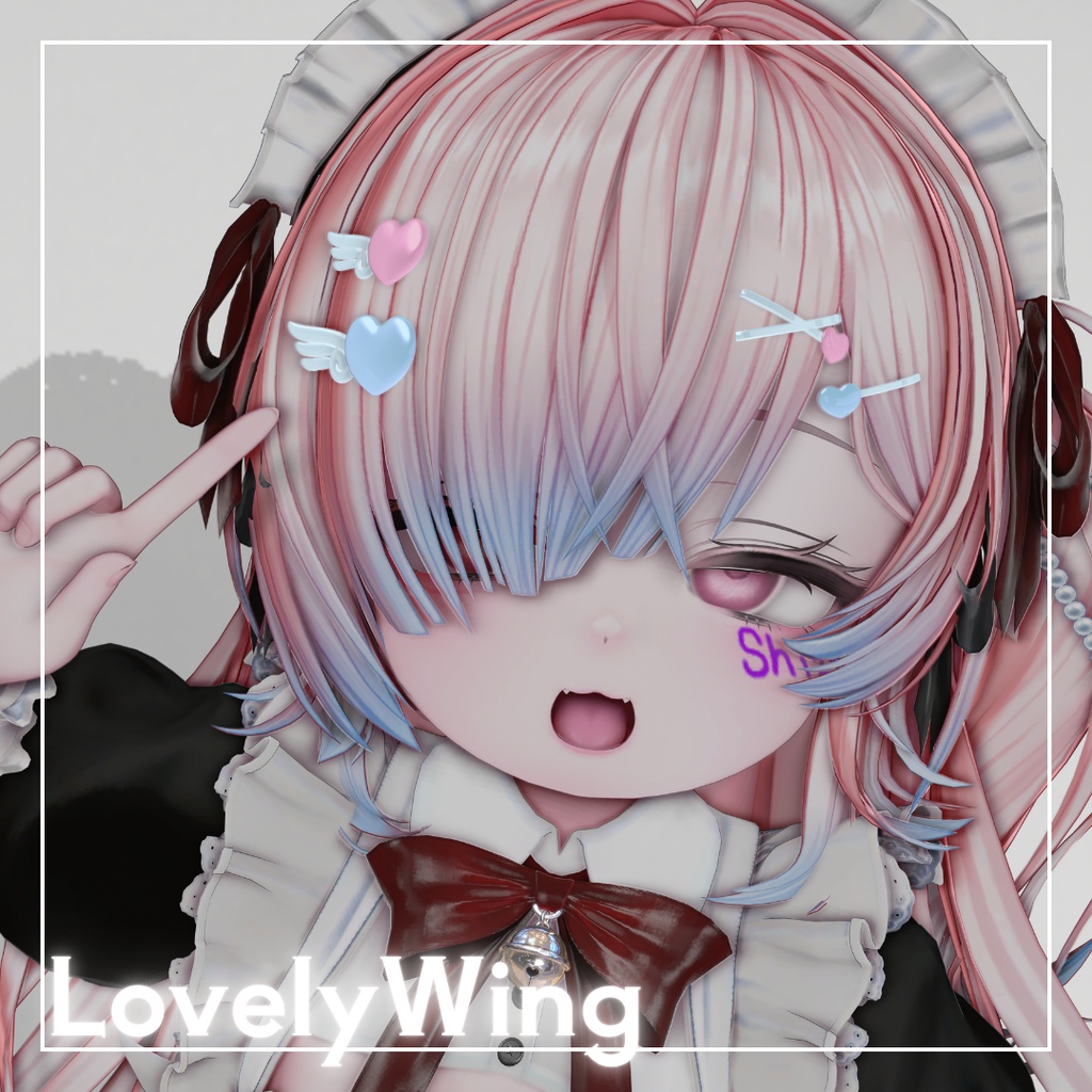 【VRC想定】LovelyWingHairpin / ラブリーウィングヘアピン【MA対応】