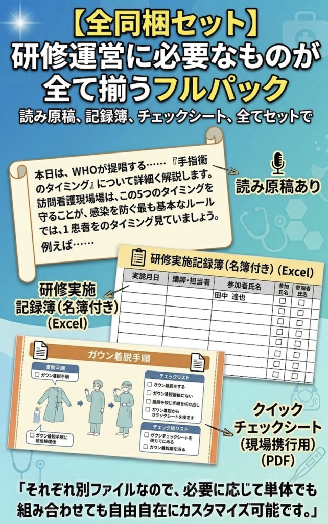 【実地指導対応】訪問看護・リハ 感染症研修フルパッケージ(読み原稿・記録簿付)