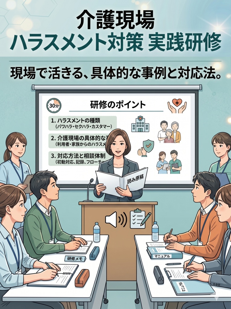 介護現場のハラスメント対策研修セット| スライド×マニュアル×読み原稿/カスハラ義務化対応【 訪問・施設共通】
