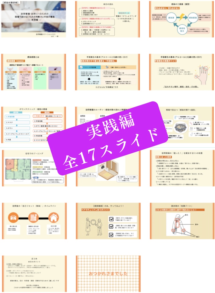 【訪問看護×感染症予防研修 完全セット】 スライド+マニュアル|読み原稿付き| 持ち込まない・広げない・持ち出さない 訪問看護に特化した感染対策