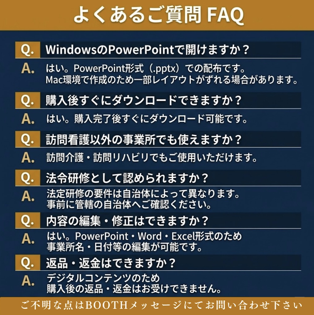 【令和8年度版】訪問看護ステーション 法令必須研修 完全セット| 感染症・虐待防止・ハラスメント・BCP・ 身体拘束・認知症 全6種類| スライド+マニュアル+Excel+読み原稿付き