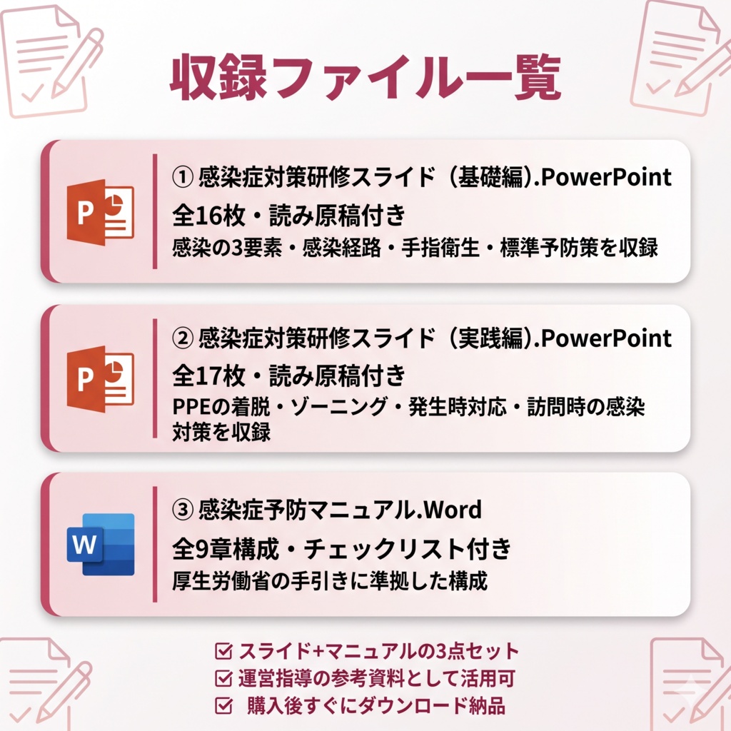 【訪問介護向け】感染症対策研修セット|スライド2本+マニュアル|読み原稿付き・すぐ使える