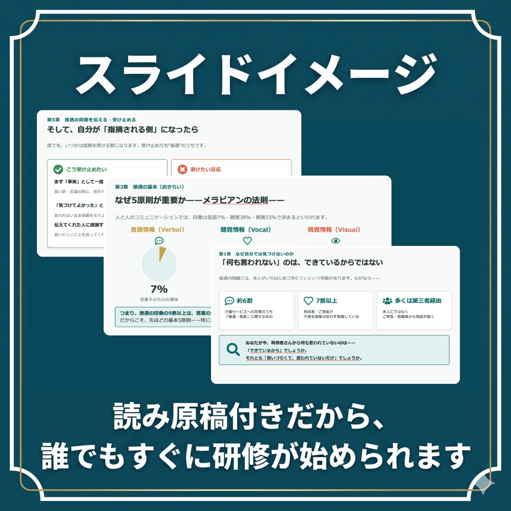 【医療・介護・福祉 共通】接遇研修|スライド全19枚|読み原稿付き・すぐ使える