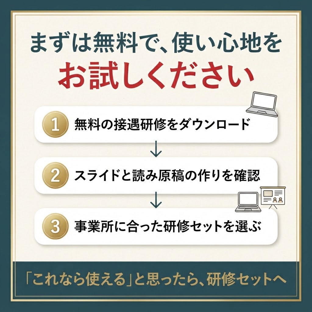 【医療・介護・福祉 共通】接遇研修|スライド全19枚|読み原稿付き・すぐ使える