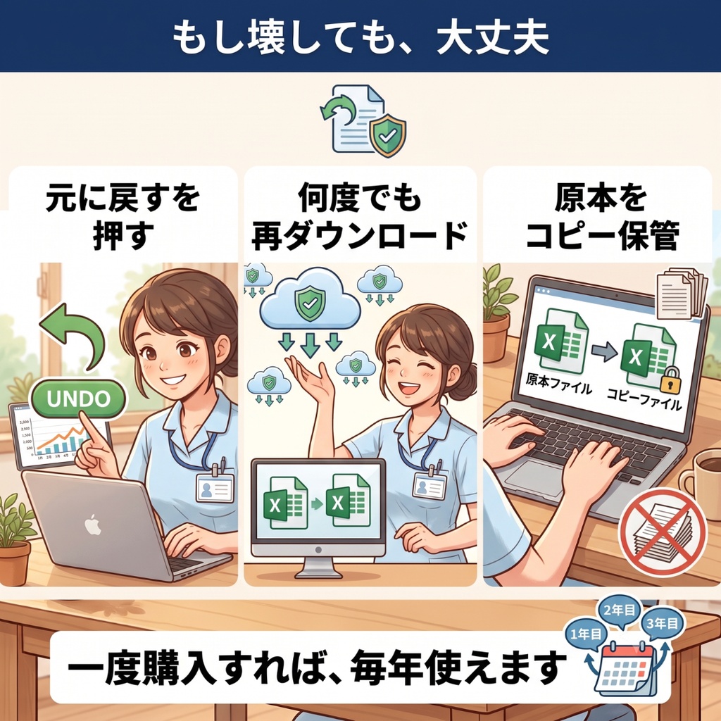【訪問看護】収支管理表エクセル|毎月5分で経営が見える|損益・利用者数・目標管理・損益分岐点・グラフ|数字が苦手でも使える