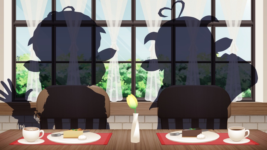 【無料版あり!】雑談配信向け カフェ背景【配信画面用背景】