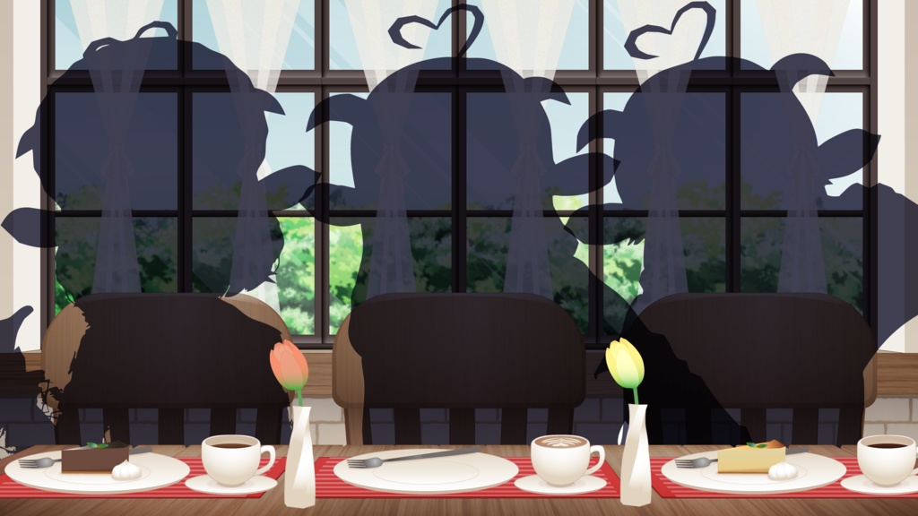 【無料版あり!】雑談配信向け カフェ背景【配信画面用背景】