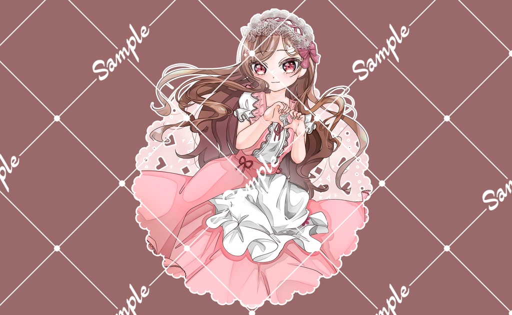 ロリータアクキー胸前ハート*70×70mm