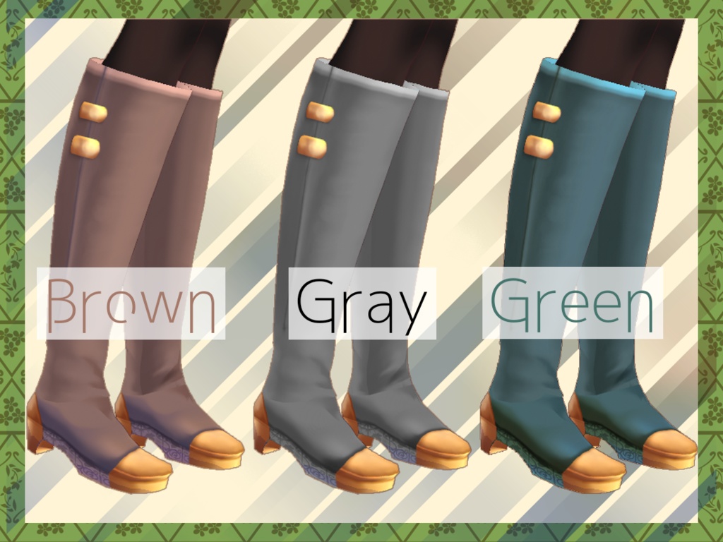 【VRoid正式版用】ファンタジー風先金ブーツ