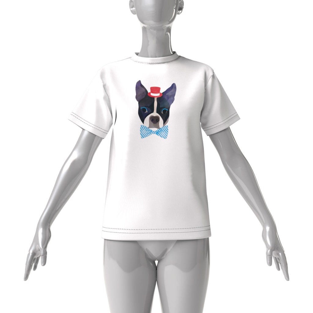chouchou de animal ドッグシリーズ フレブル ビッグT(ホワイト)