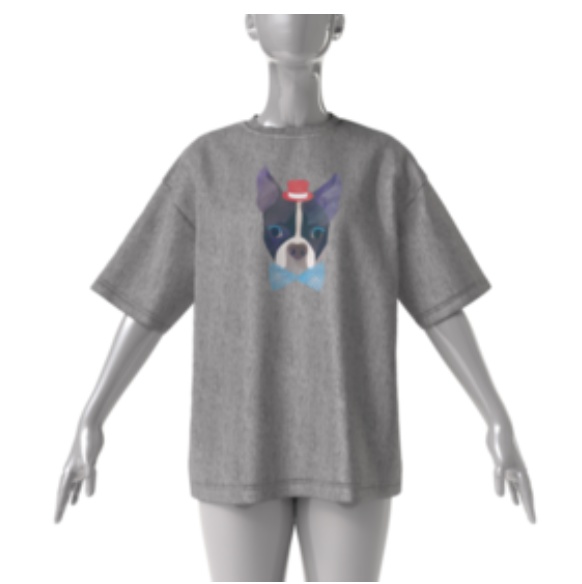 chouchou de animal ドッグシリーズ フレブル ビッグT(グレー)