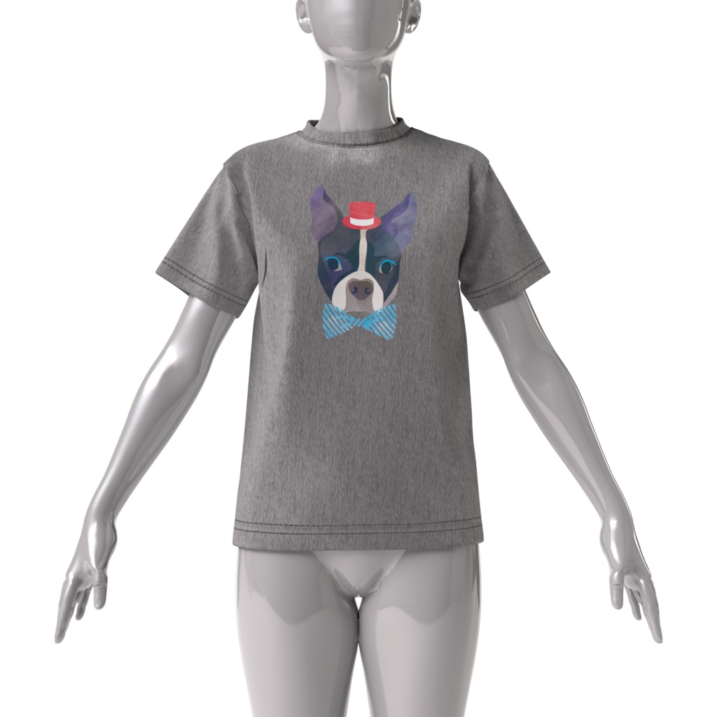 chouchou de animal ドッグシリーズ フレブル ビッグT(グレー)