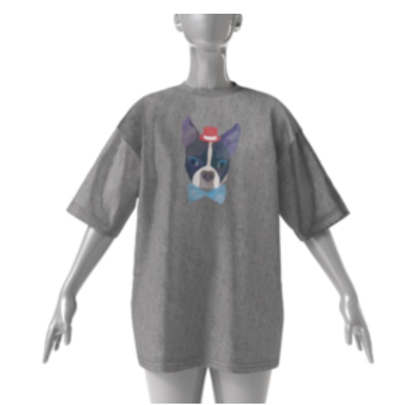 chouchou de animal ドッグシリーズ フレブル ビッグT(グレー)