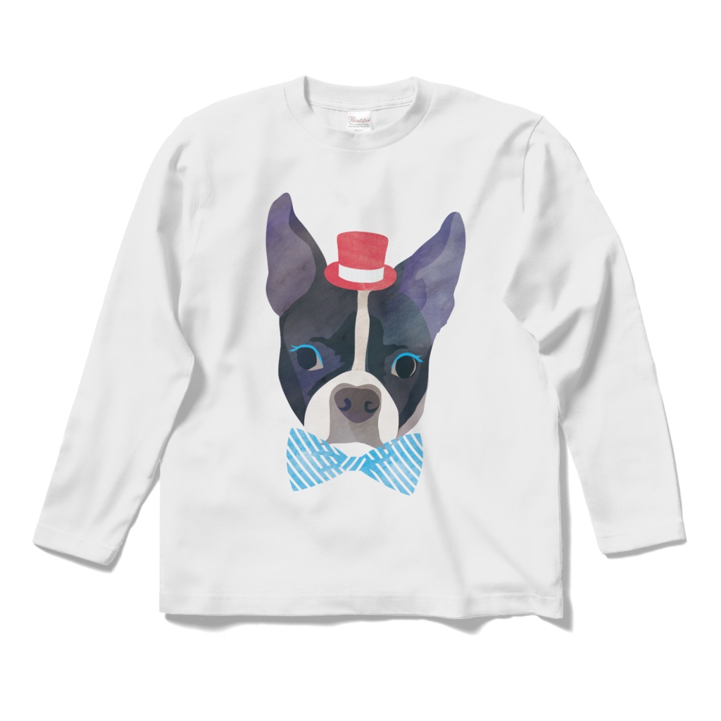chouchou de animal ドッグシリーズ フレブル 長袖T(ホワイト)