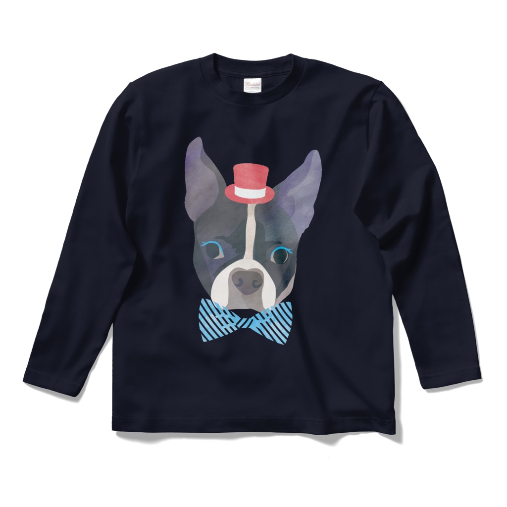 chouchou de animal ドッグシリーズ フレブル 長袖T(ネイビー)