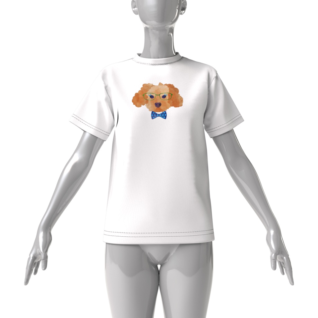 chouchou de animal ドッグシリーズ トイプードル   ビッグT(ホワイト)