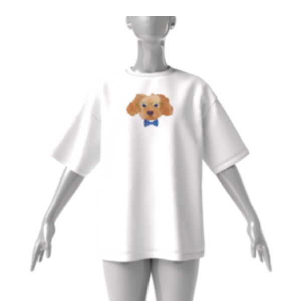 chouchou de animal ドッグシリーズ トイプードル   ビッグT(ホワイト)