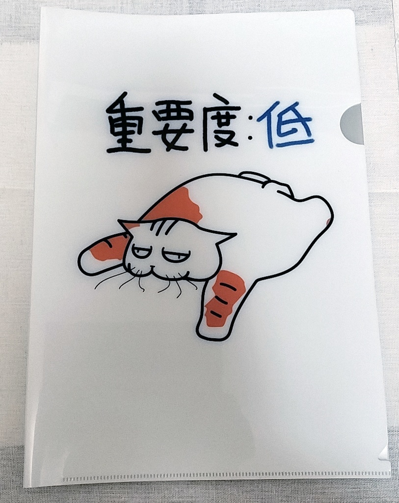 重要度が低い書類用クリアホルダー