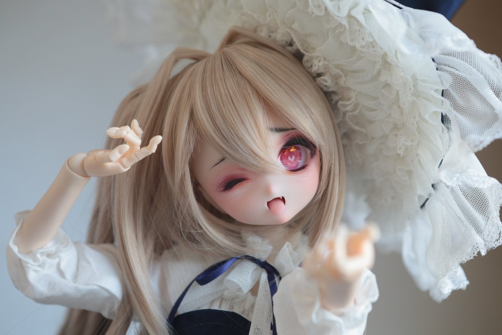 【ddh-27sw】開口ソフビ盛りカスタムヘッド【手書きアイ+カボションアイ付き】