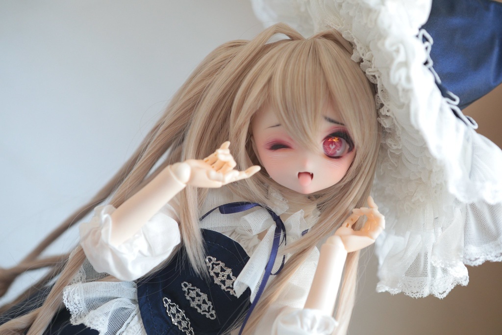 【ddh-27sw】開口ソフビ盛りカスタムヘッド【手書きアイ+カボションアイ付き】