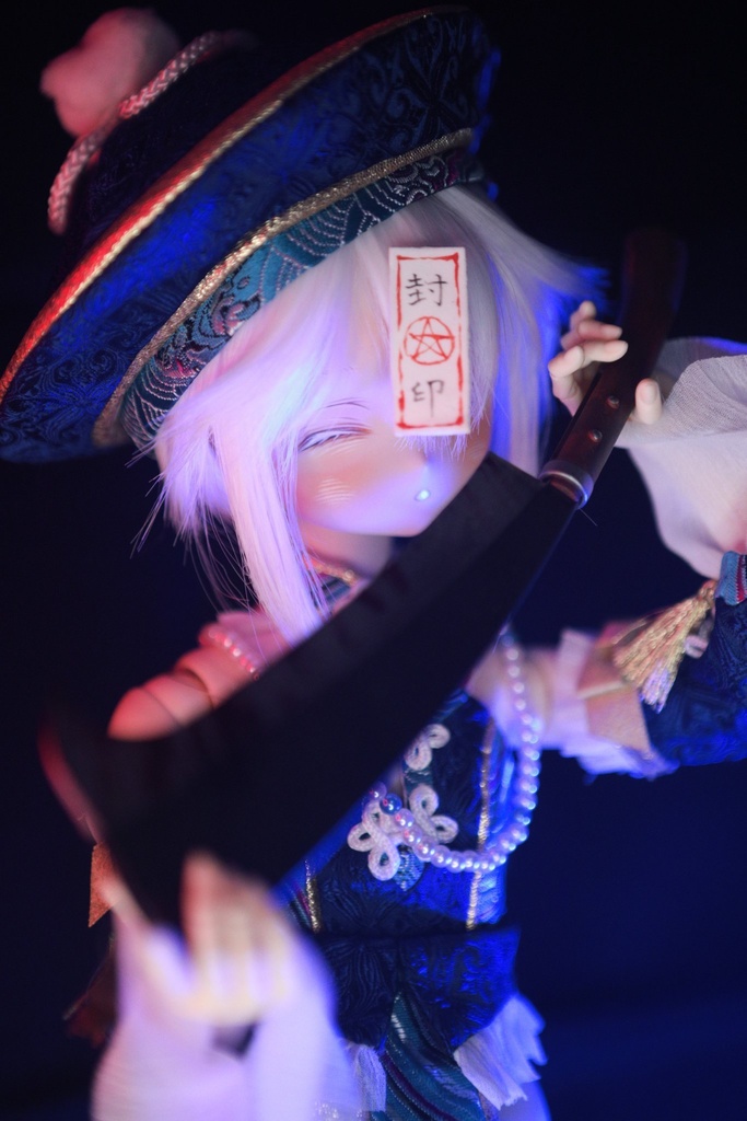 【難あり】【ddh-27sw】眠り目パテ盛りカスタムヘッド【額の御札付属】