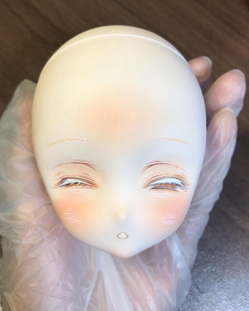 【難あり】【ddh-27sw】眠り目パテ盛りカスタムヘッド【額の御札付属】