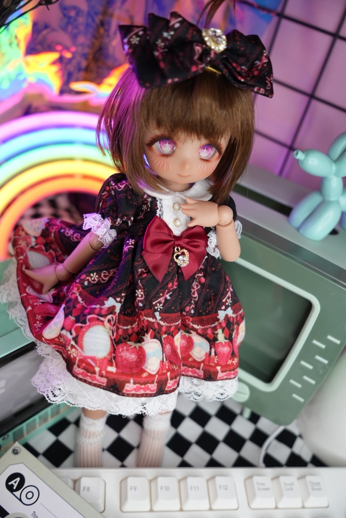 Immodoll 30cmカスタムヘッド+ボディ(パステルあり)、アイ、ウィッグ