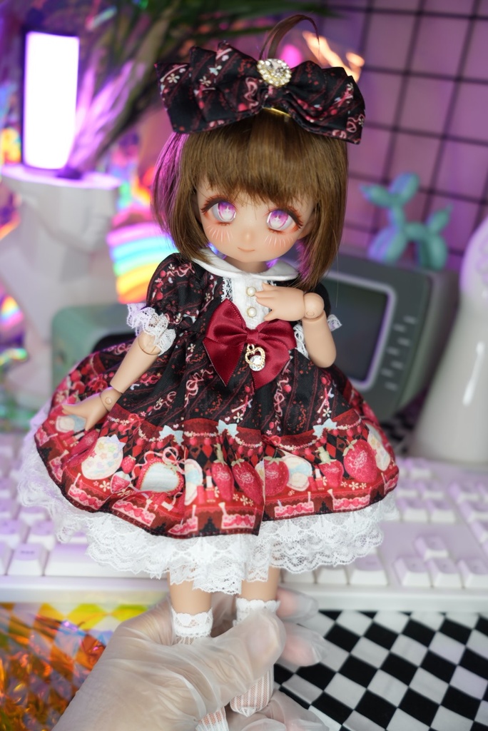 Immodoll 30cmカスタムヘッド+ボディ(パステルあり)、アイ、ウィッグ