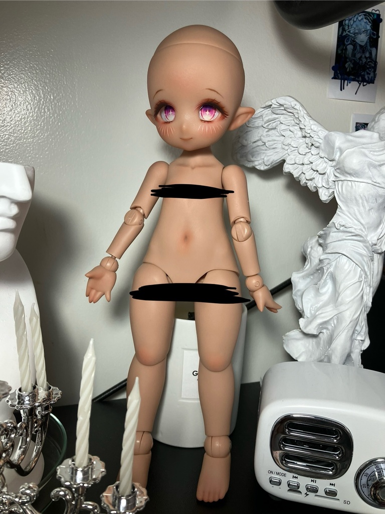 Immodoll 30cmカスタムヘッド+ボディ(パステルあり)、アイ、ウィッグ