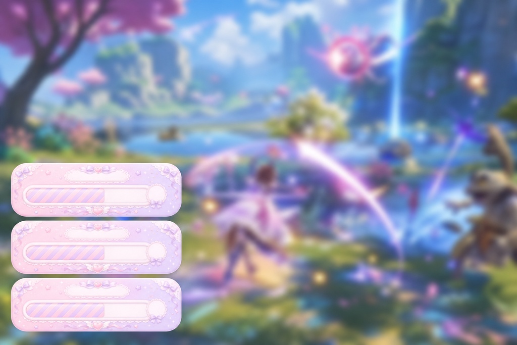 ゆめかわゴールバー for OBS（多目標・耐久タイマー対応／置くだけHTMLウィジェット）