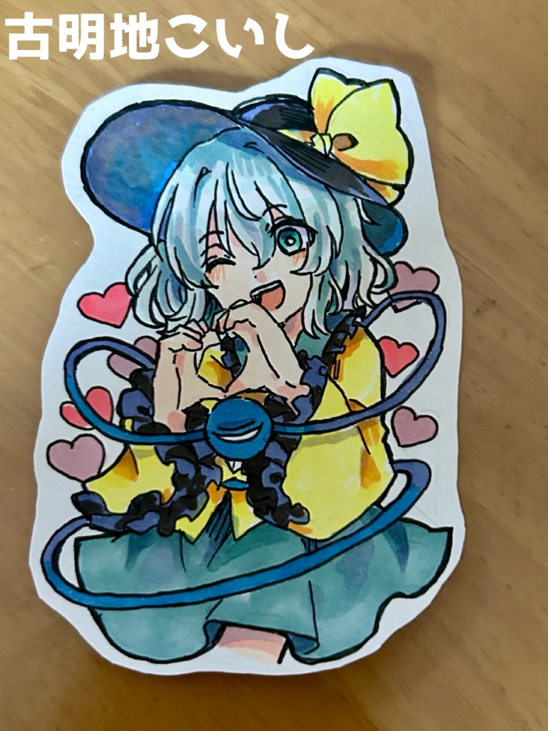 スマホに挟める!ステッカー風アナログイラスト原画